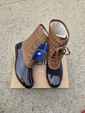 Jambu Women's Brown Waterproof Duck Boots Size 7.5